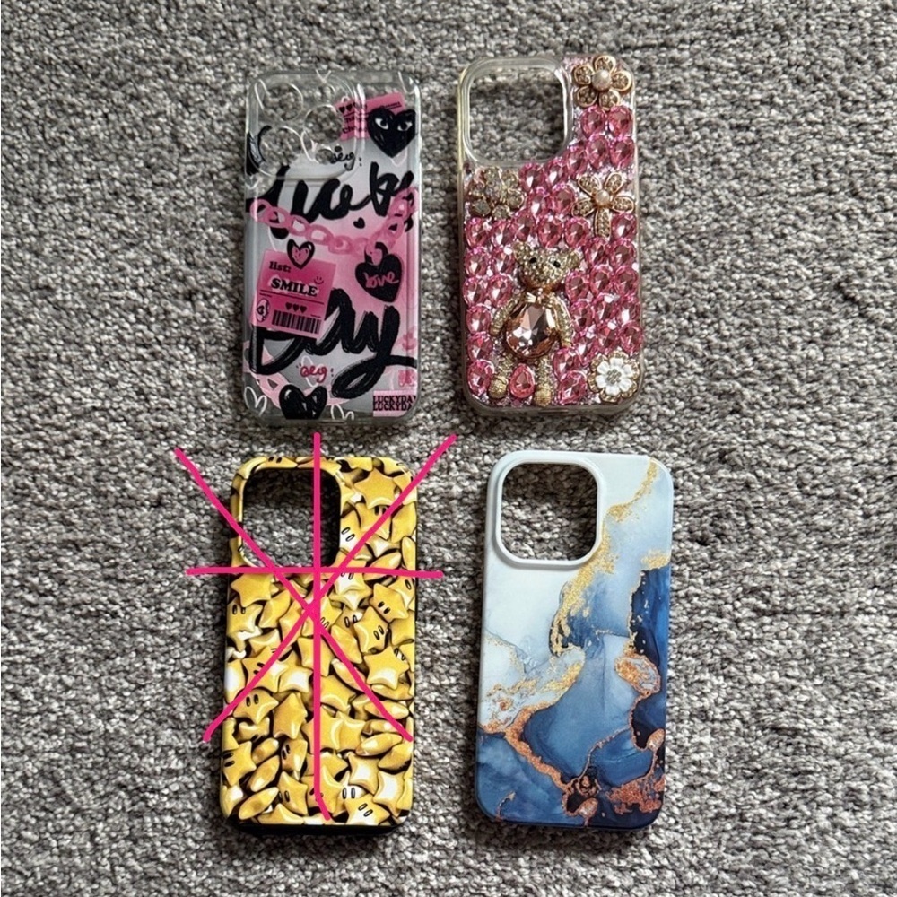iPhone 14 Pro Artistic Phone Case Collection - Pink, Yellow, Blue, Multicolor